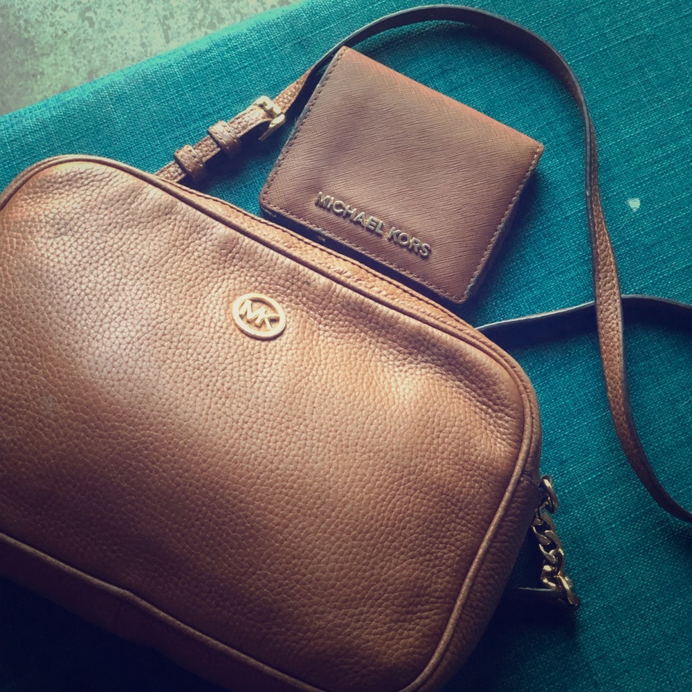 Authentic MK Crossbody + Wallet Set